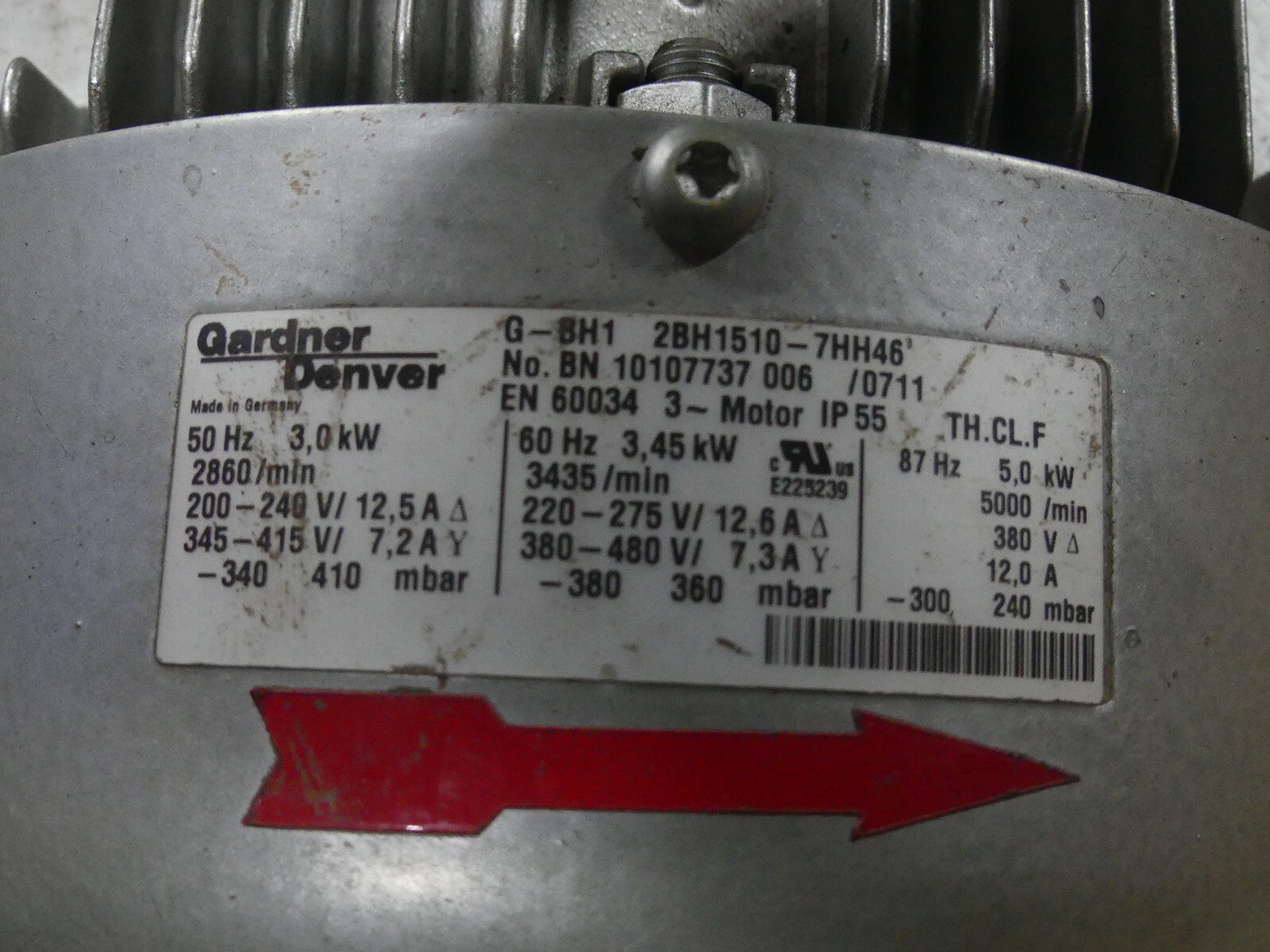 Gardner Denver G-BH1 2BH1510-7HH46 Seitenkanalverdichter Gebläse