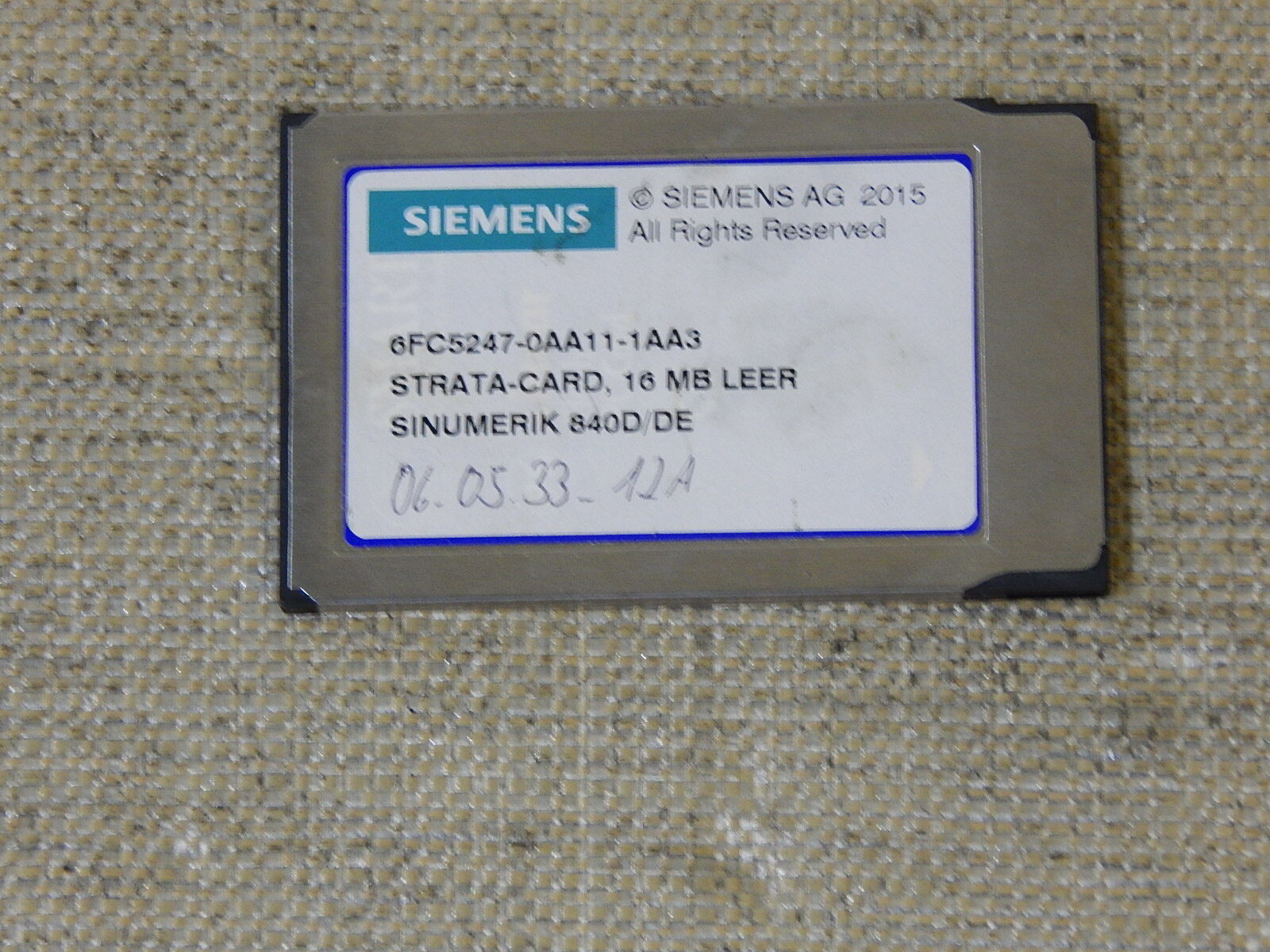 Siemens Sinumerik STRATA-CARD. 16MB  6FC5247-0AA11-1AA3 used