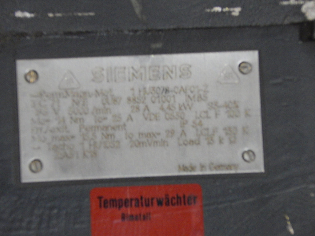 Siemens Servomotor 1HU3078-0AF01-Z Used