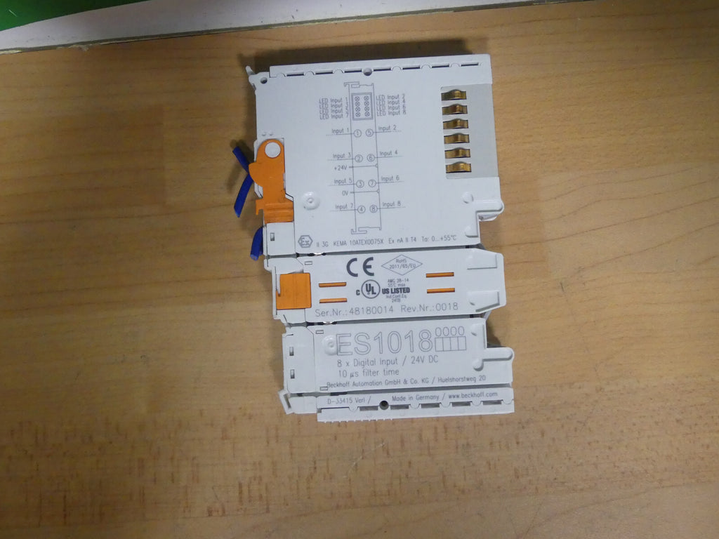 Beckhoff  ES1018  EtherCAT-Klemme 8x Digital Input Klemme used