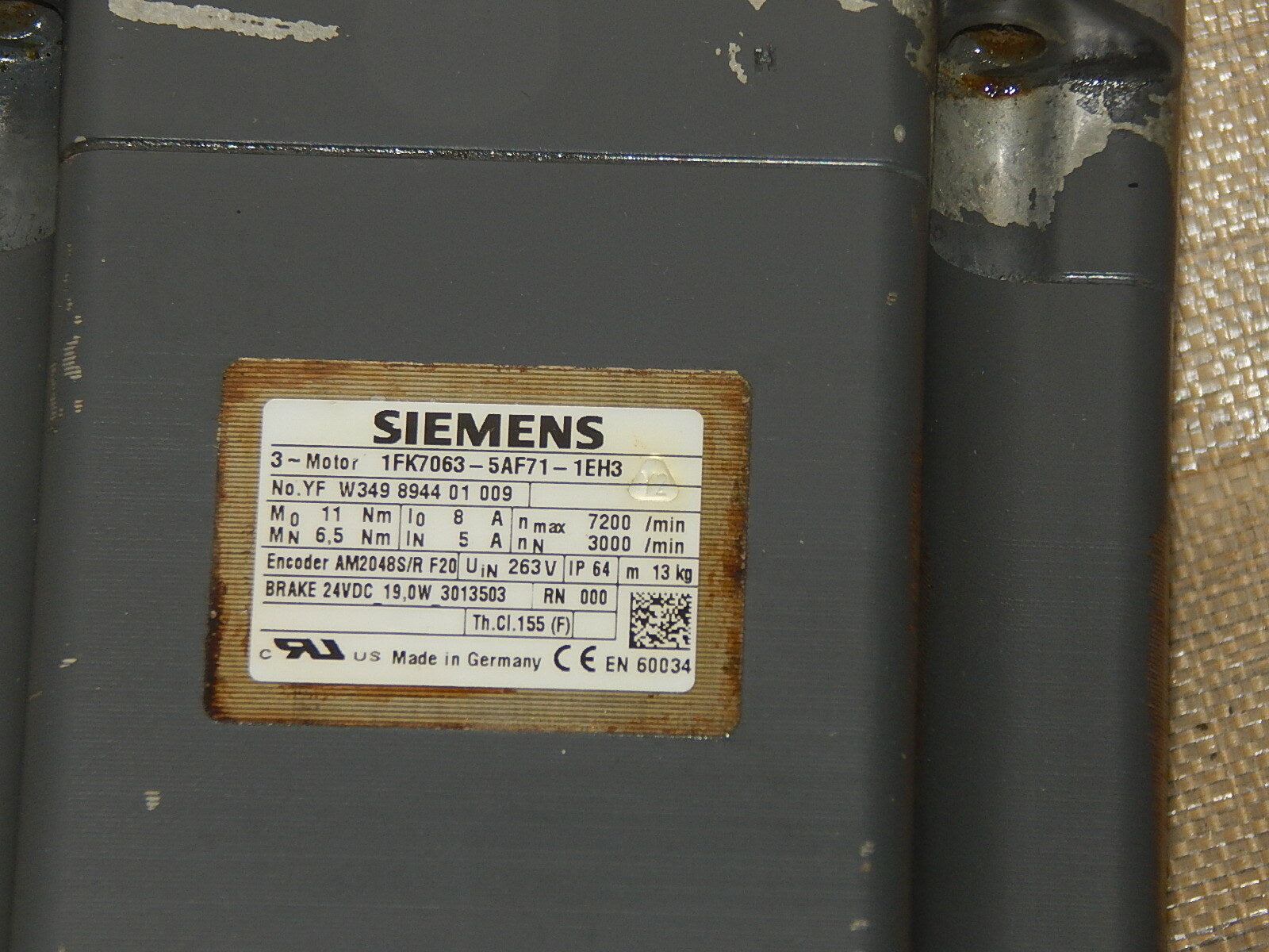  Siemens  Servomotor 1FK7063-5AF71-1EH3 ohne anschluss deckel  s.Bilder