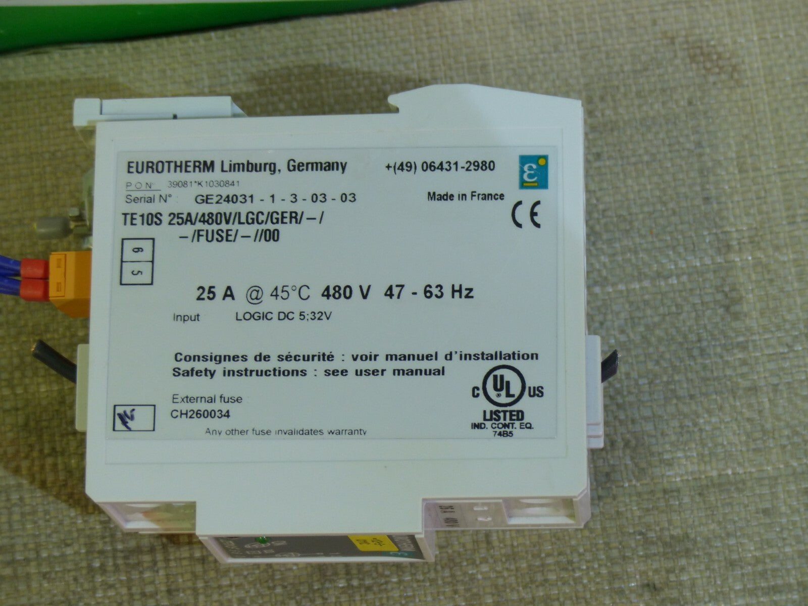 Eurotherm TE10S 25A/480V/LGC/GER/-/-FUSE/-//00  s.Bilder
