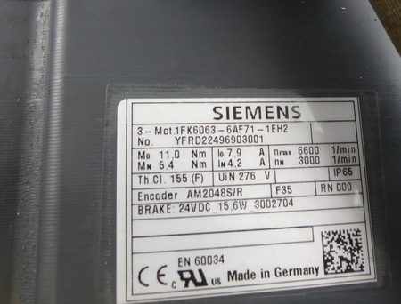 SIEMENS 1FK6063-6AF71-1EH2