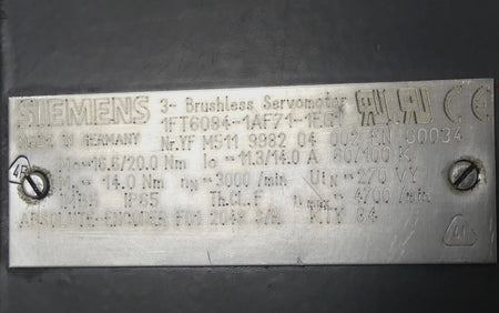 Siemens   Brushless-Servomotor 1FT6084-1AF71-1EG1
