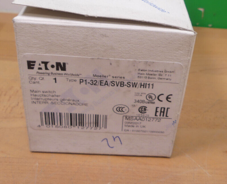 Eaton Hauptschalter P1-32/EA/SVB-SW/HI11