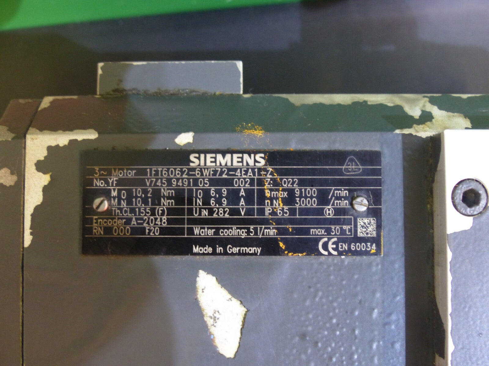 Siemens 3~ Motor 1FT6062-6WF72-4EA1-Z