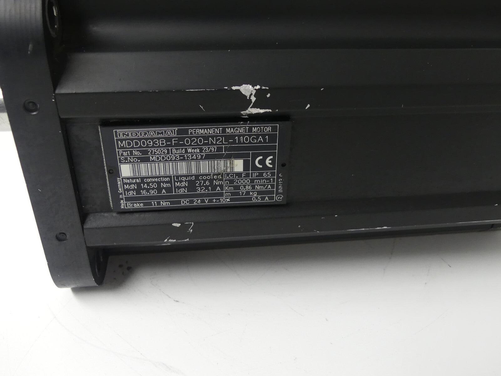 Indramat MDD093B-F-020-N2L-110GA1 Permanent Magnet Motor  used