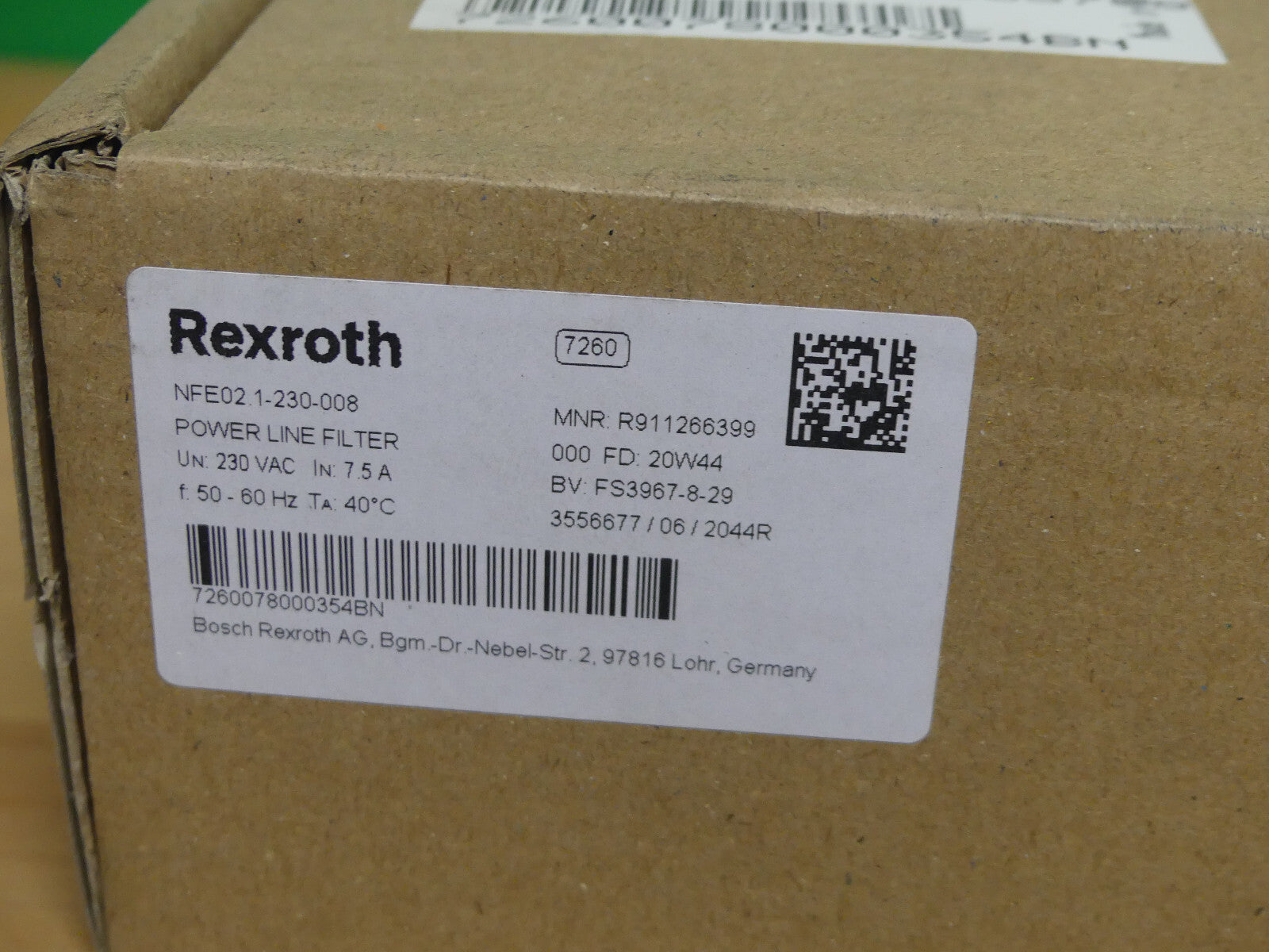 Rexroth Indramat Power Line Filter NFE02.1-230-008