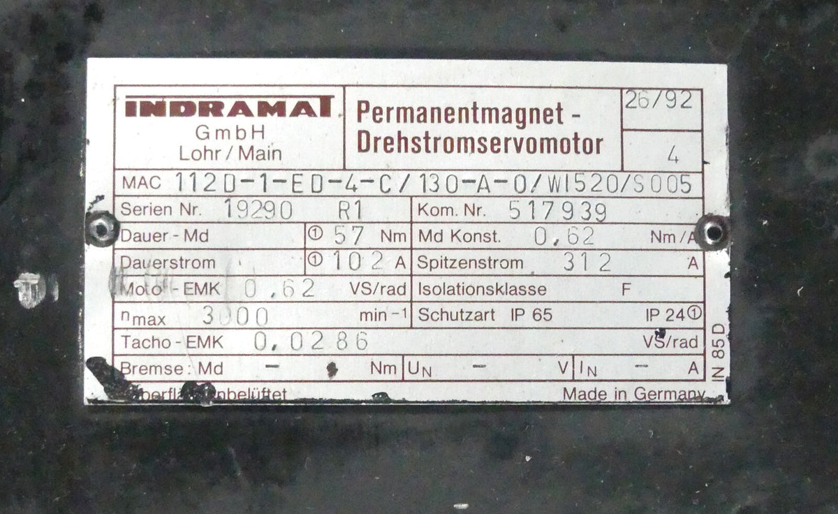 INDRAMAT MAC112D-1-ED-4-C/130-A-0/WI520/S005