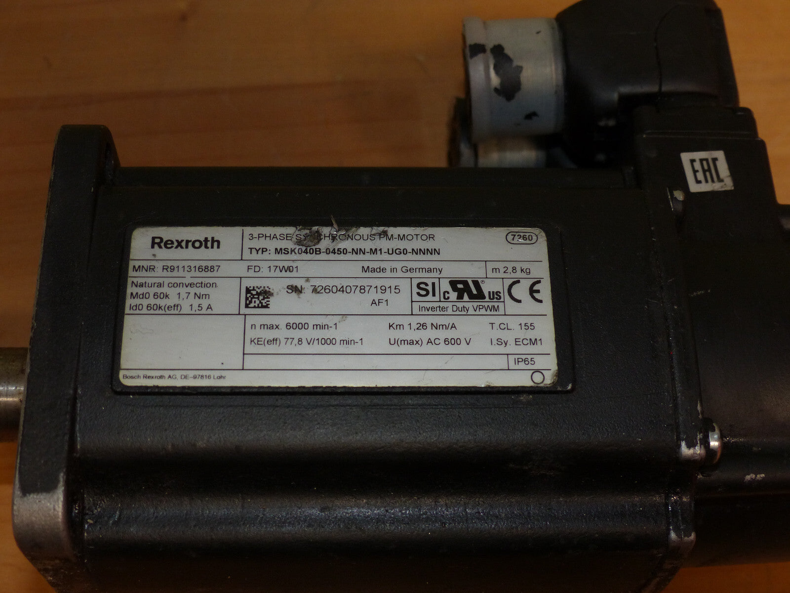 Rexroth MSK040B-0450-NN-M1-UG0-NNNN used