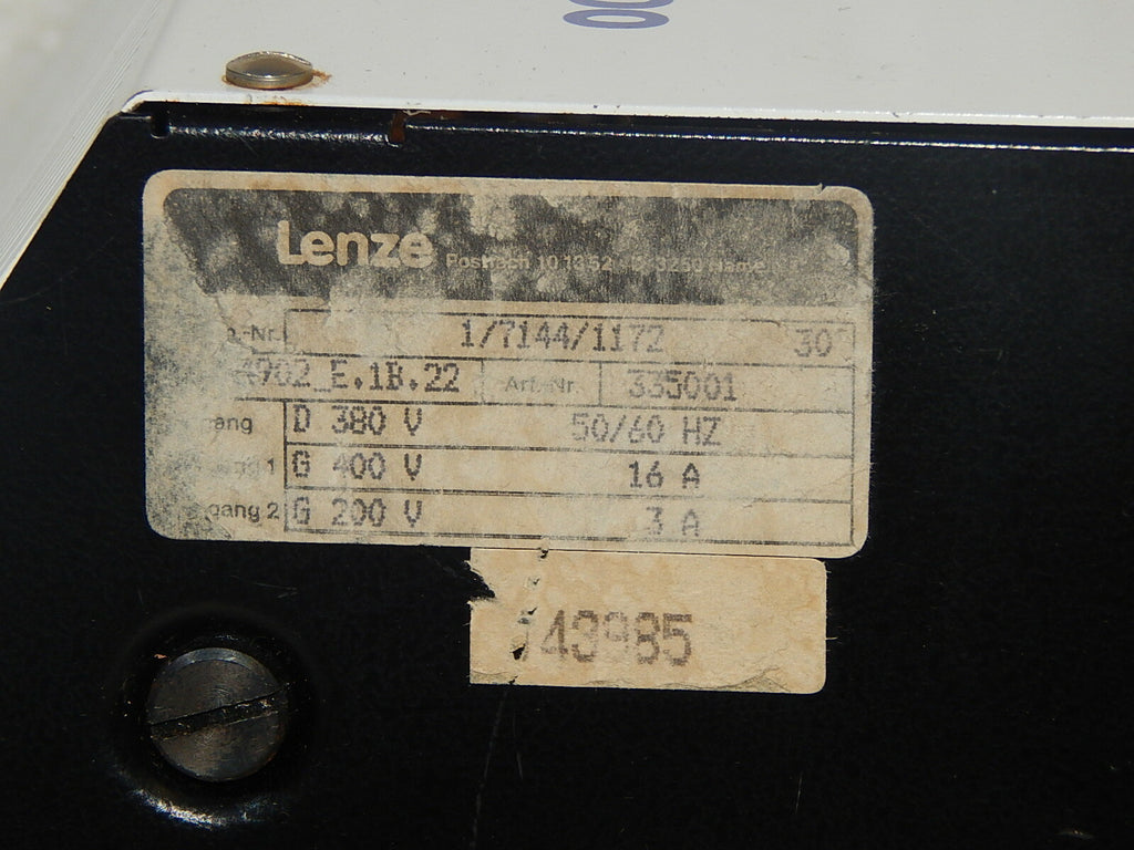  Lenze 4900 Stromrichter Typ: 4902_ E .1B.22