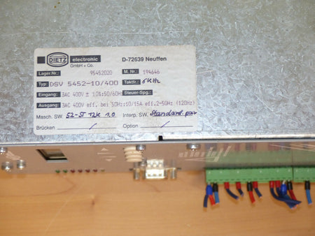 Dietz DSV 5452-10/400 Frequenzumrichter 194646 Wechselrichter  s.Bilder