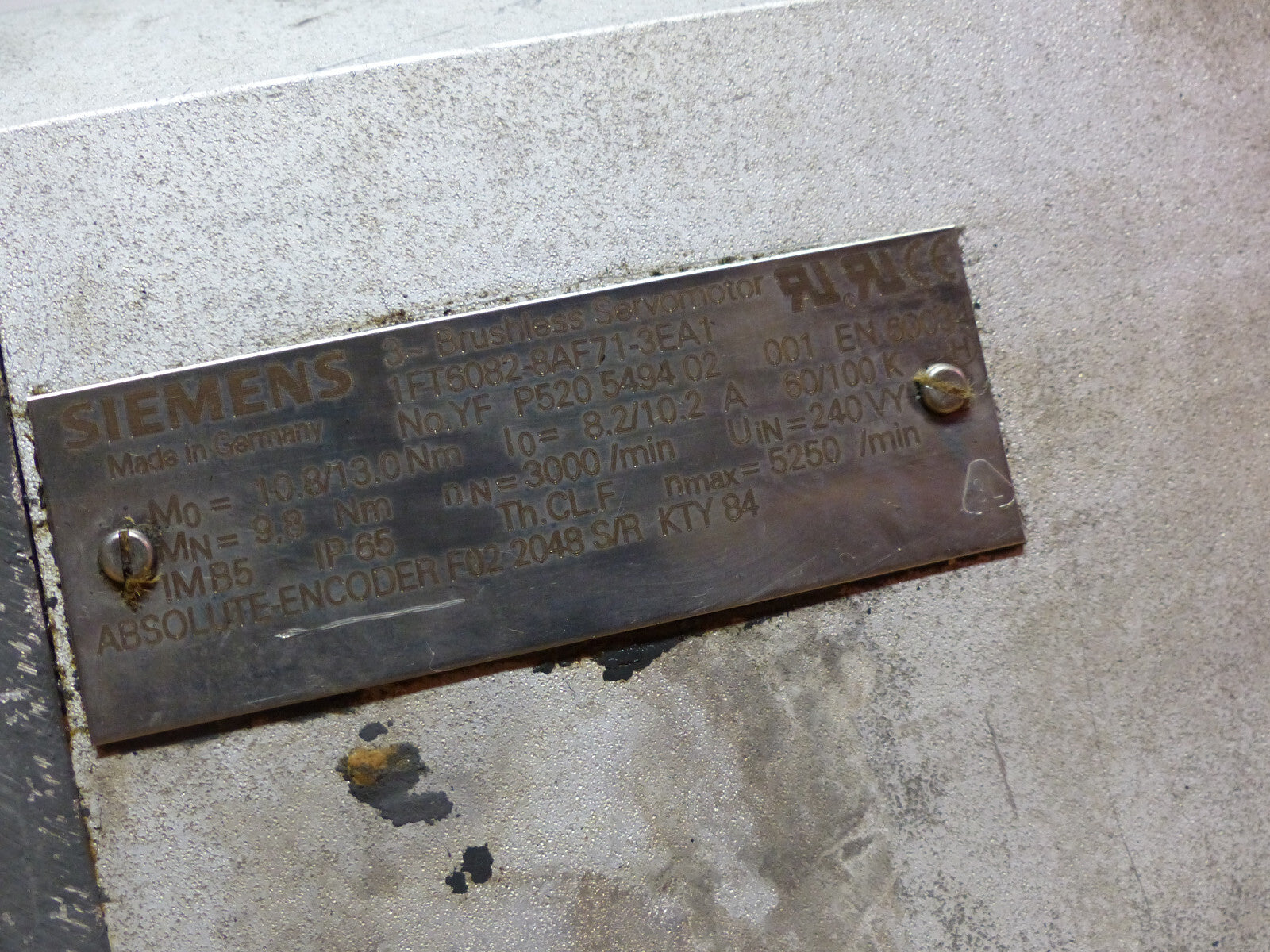 Siemens Servomotor 1FT6082-8AF71-3EA1  s.Bilder