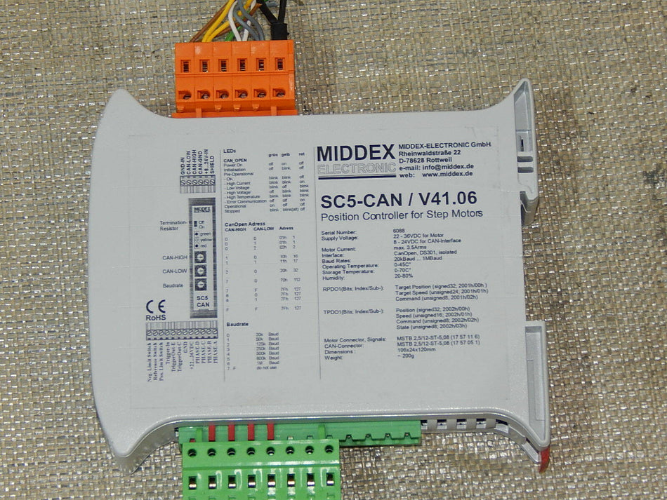 Middex Electronic  SC5-CAN/V41.06 Position Controller für Schrittmotor Used