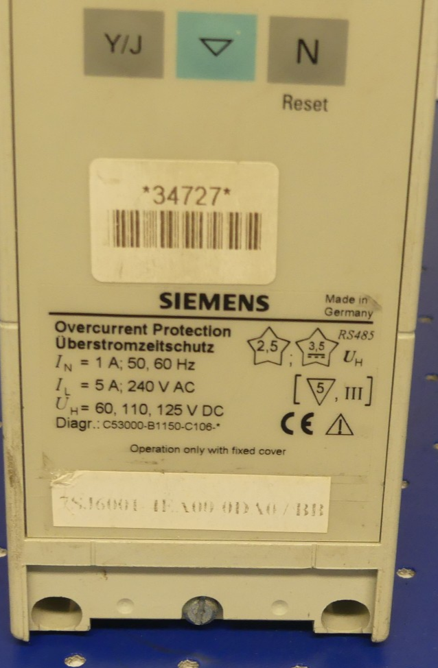 SIEMENS Overcurrent Protection Überstromzeitschutz  7SJ6001-4EA00-0DA0/BB