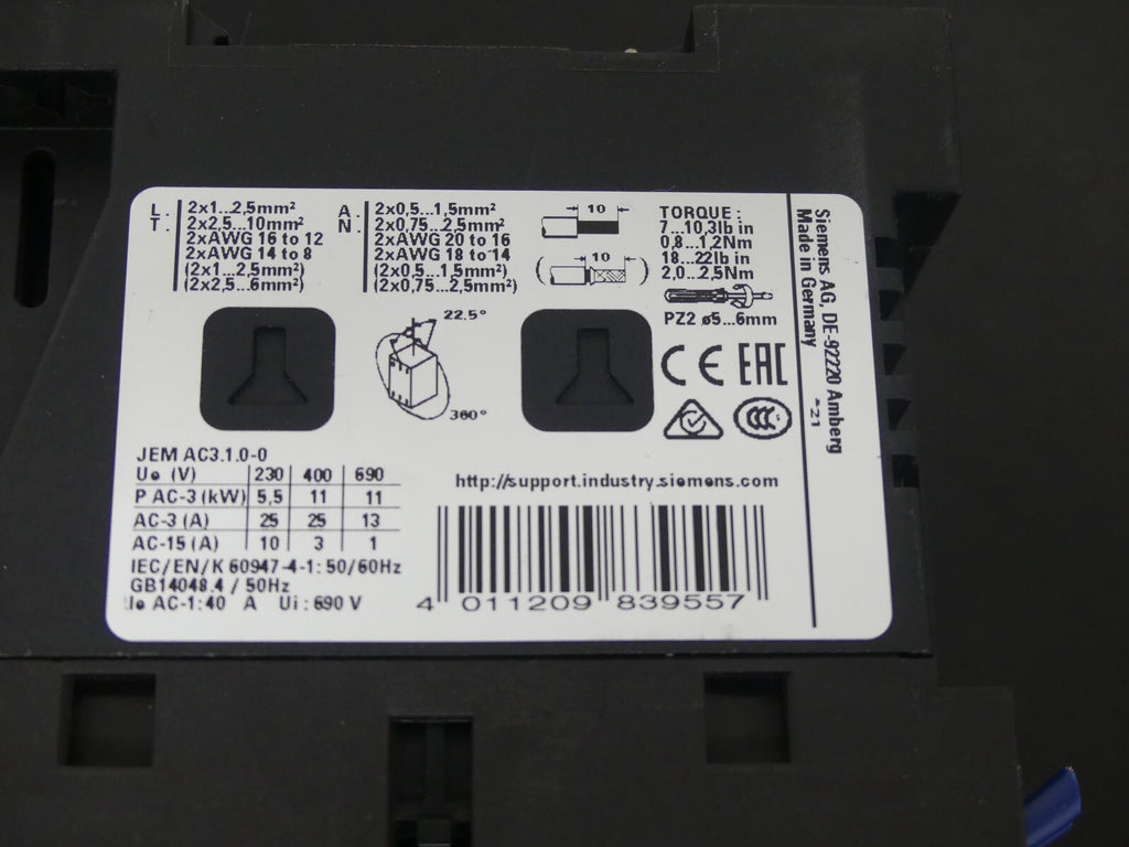 SIEMENS 3RT2026-1NB30   3RT20261NB30 used