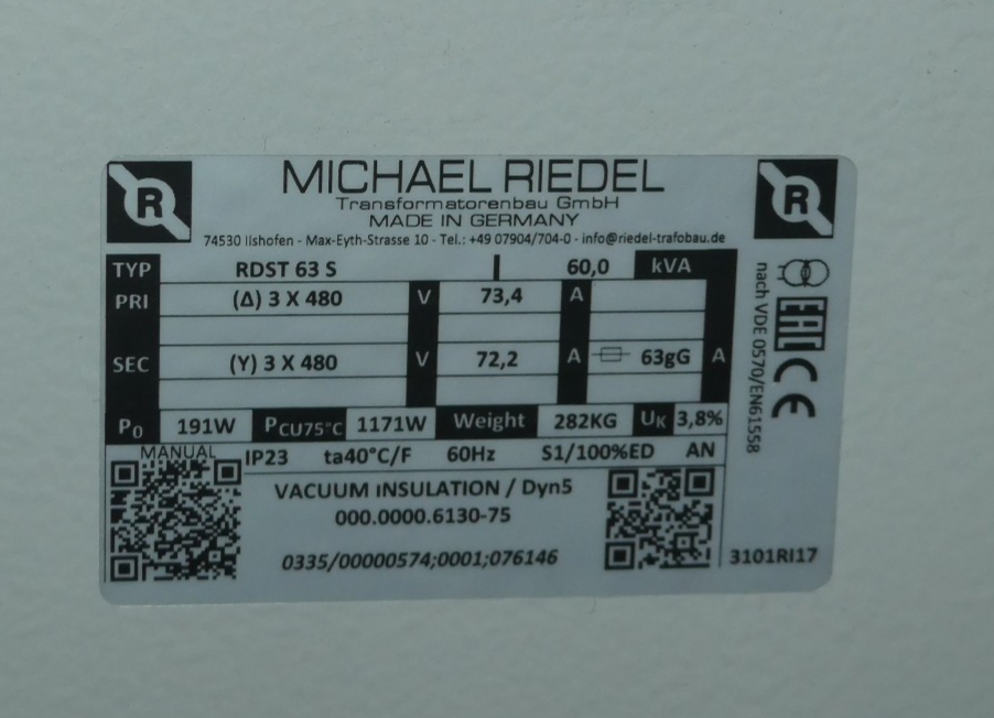 MICHAEL RIEDEL RDST 63 S KVA 60,0