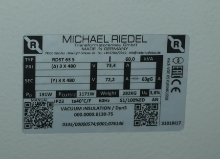 MICHAEL RIEDEL RDST 63 S KVA 60,0