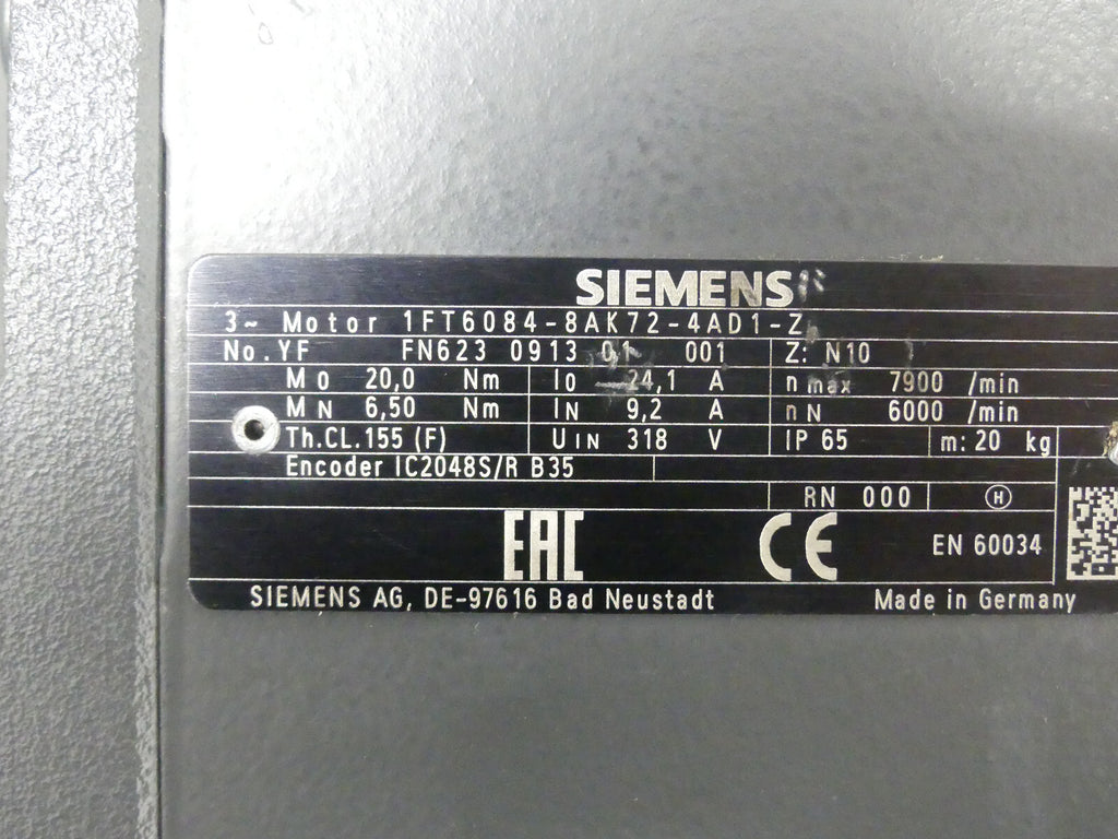 siemens 1ft6084-8ak72-4ad1-z used s.Bilder