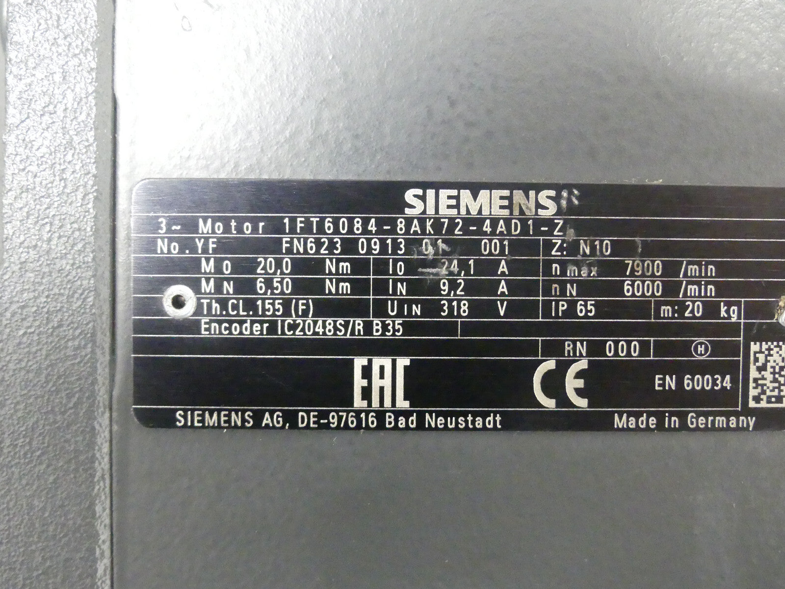 siemens 1ft6084-8ak72-4ad1-z used s.Bilder