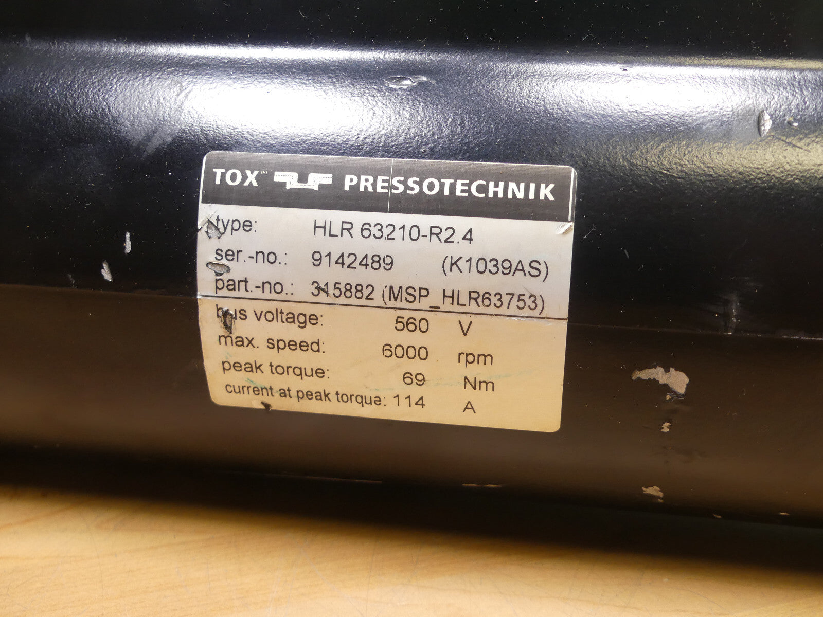 TOX PRESSOTECHNIK HLR63210-R2.4 SERVOMOTOR
