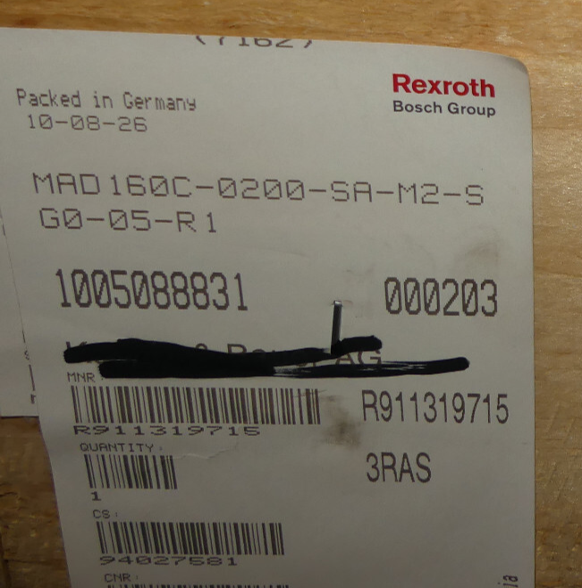 REXROTH    MAD160C-0200-SA-M2-SG0-05-R1