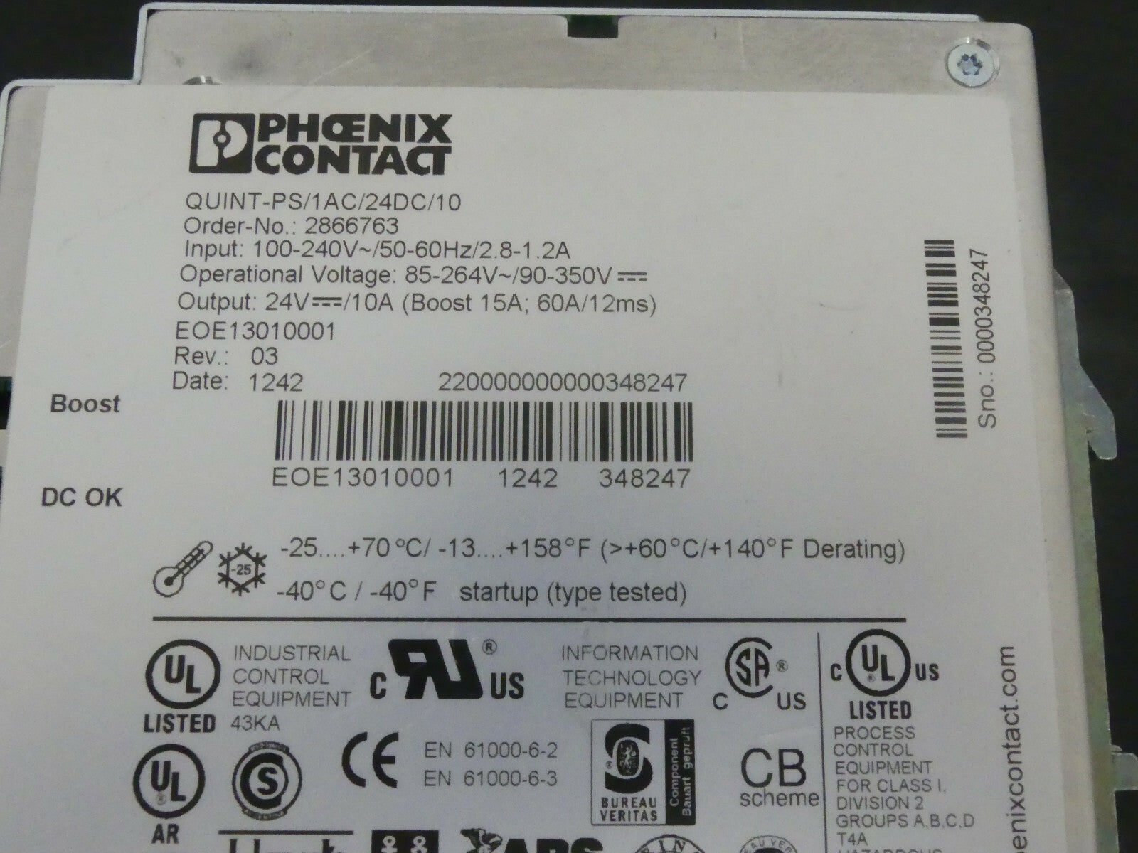 Phoenix Contact QUINT-PS/1AC/24DC/10