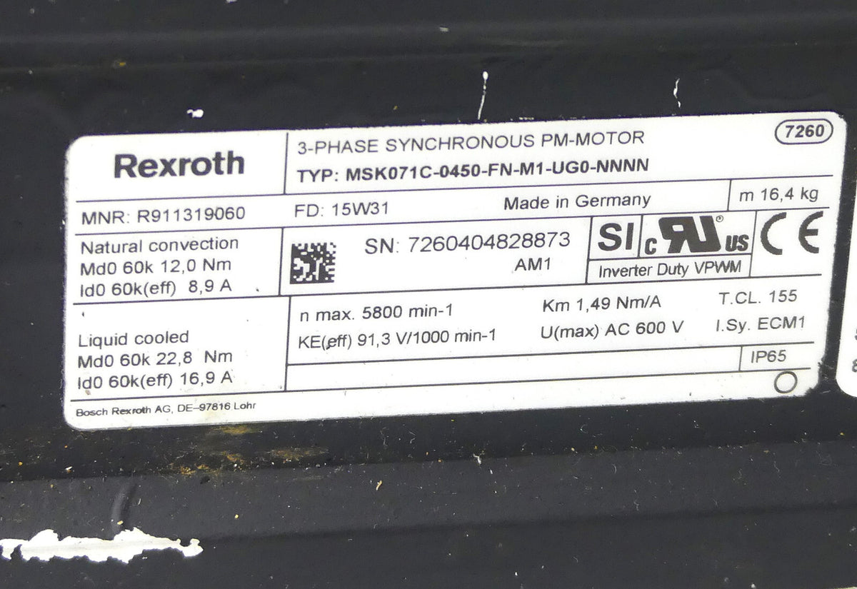 REXROTH  MSK071C-0450-FN-M1-UG0-NNNN