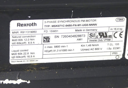 REXROTH  MSK071C-0450-FN-M1-UG0-NNNN