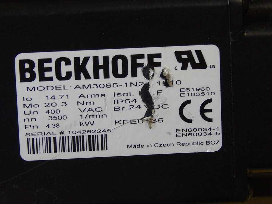 Beckhoff AM3065-1N21-1010 Servomotor AM30651N211010  Used