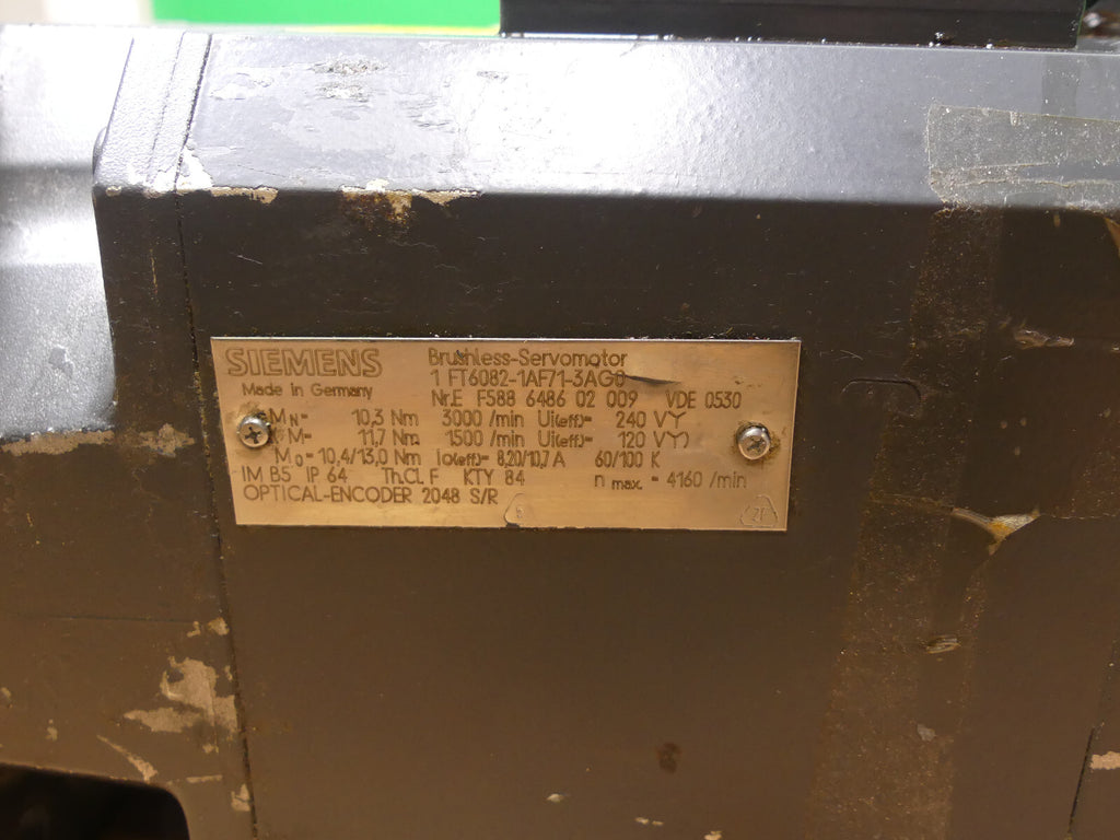 SIEMENS 1FT6082-1AF71-3AG0 SERVOMOTOR