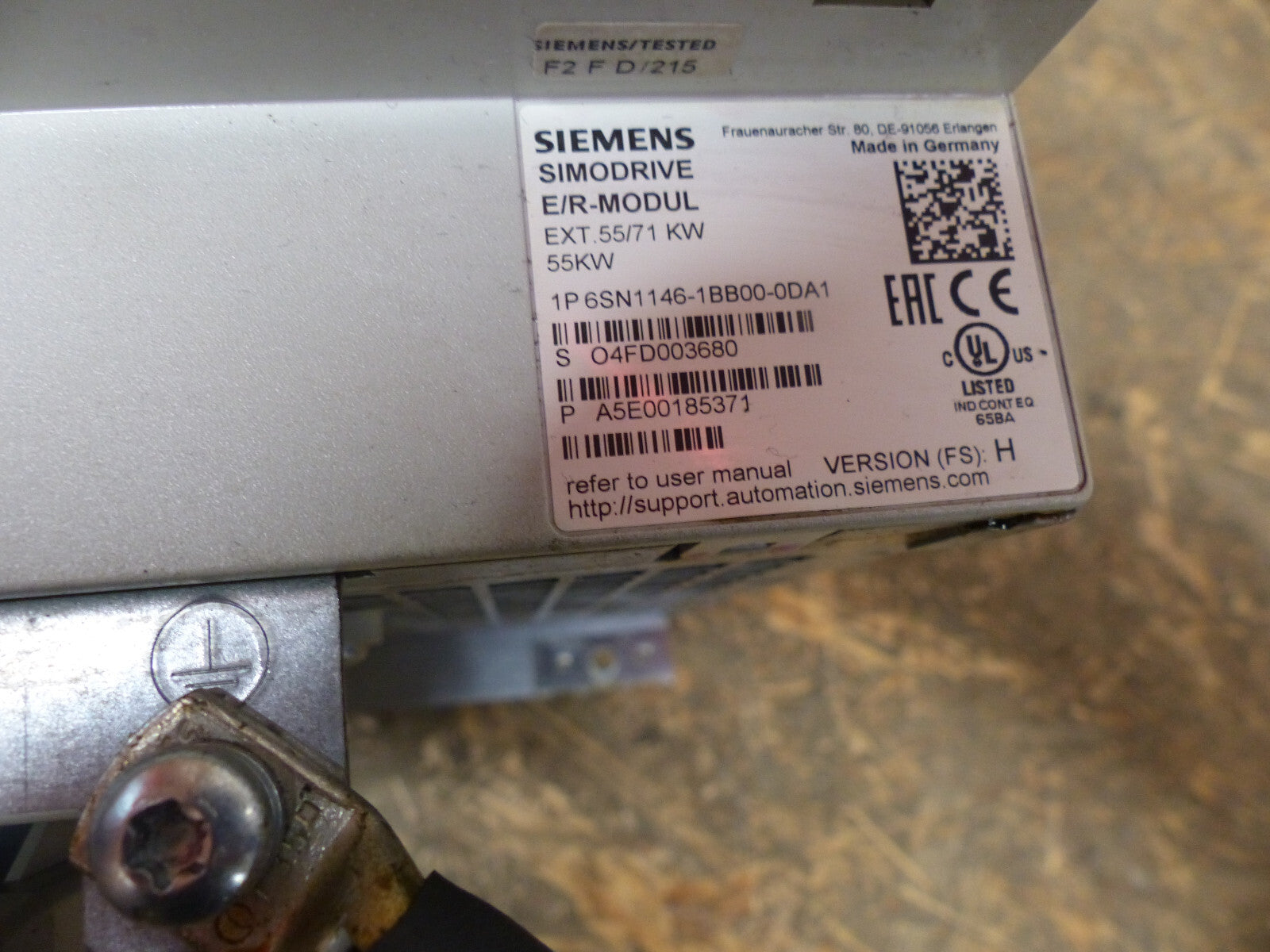 Siemens Simodrive E/R-Modul EXT. 55/71 KW   6SN1146-1BB00-0DA1  Version: H