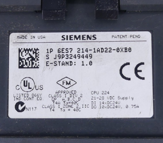 Siemens Simatic S7-200 CPU224 6ES7 214-1AD22-0XB0