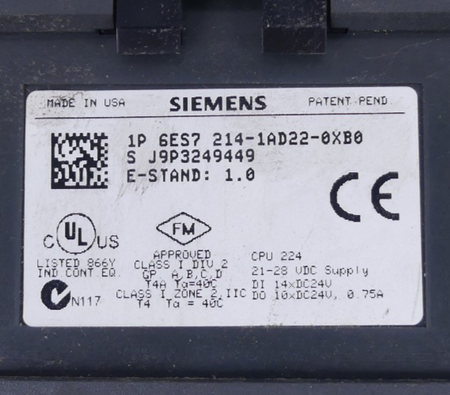 Siemens Simatic S7-200 CPU224 6ES7 214-1AD22-0XB0