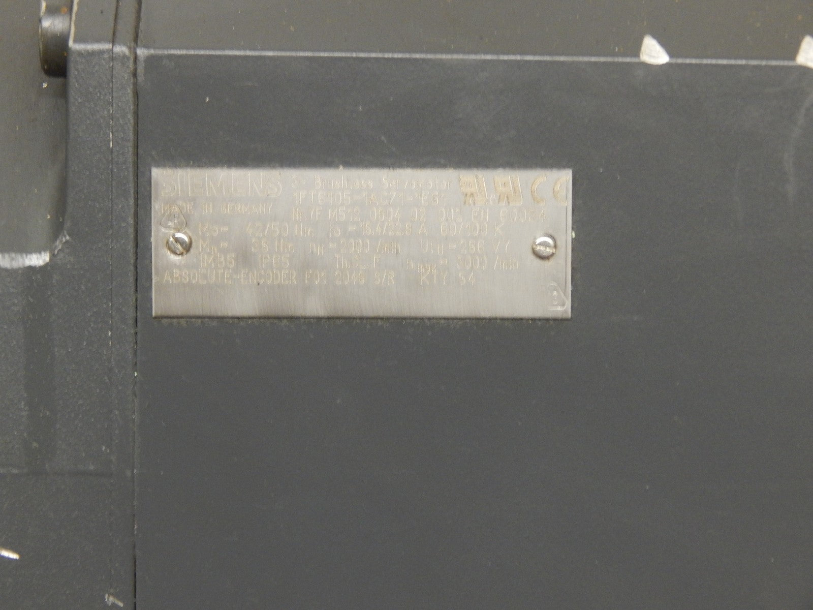 SiEMENS 3~ Brushless Servomotor  1FT6105-1AC71-1EG1 Used