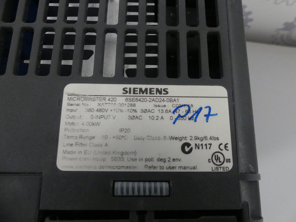 Siemens Micromaster 6SE6420-2AD24-0BA1