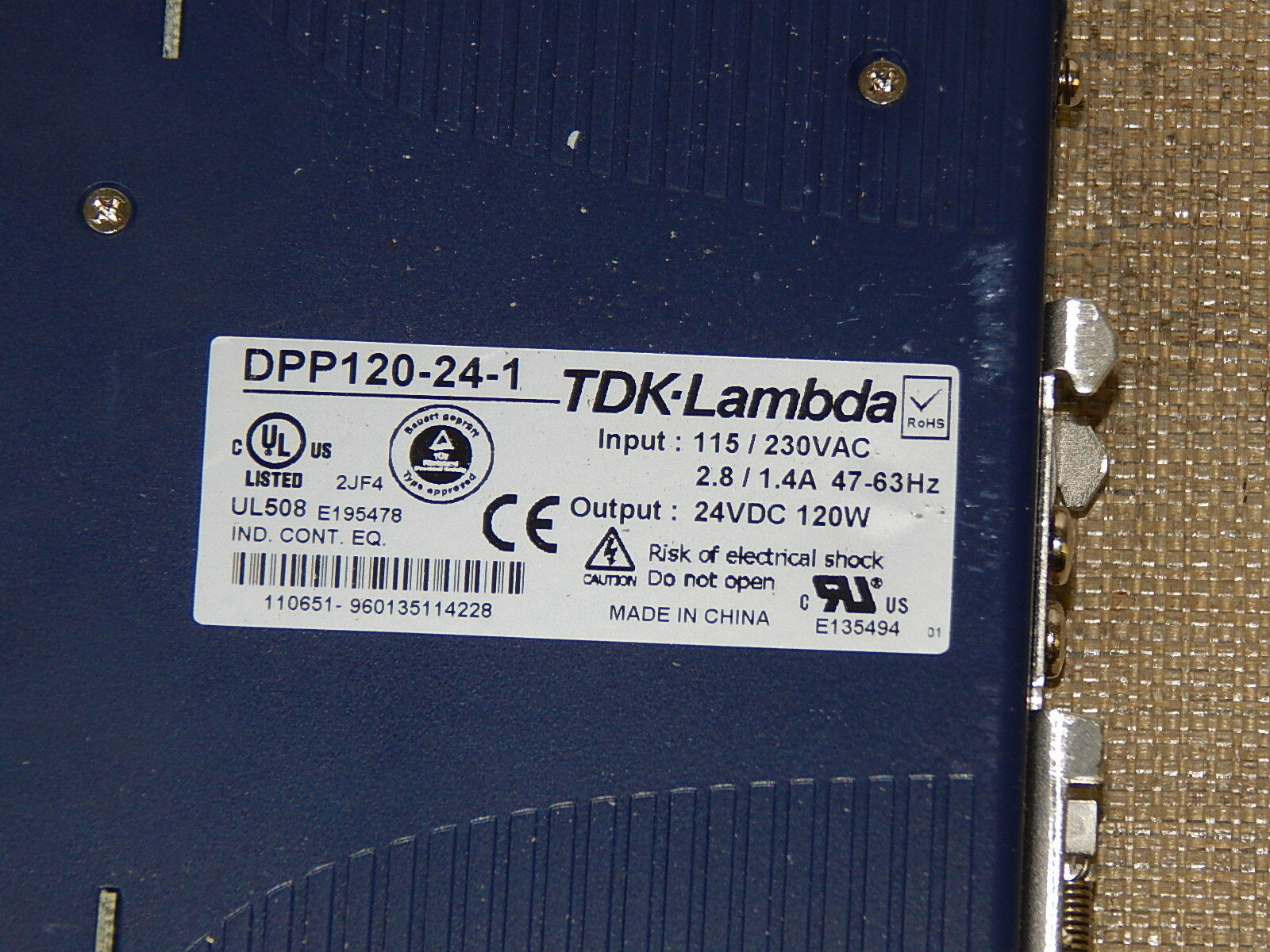  TDK-Lambda DPP-120-24-1 Hutschienen-Netzteil  24 VDC 5A used