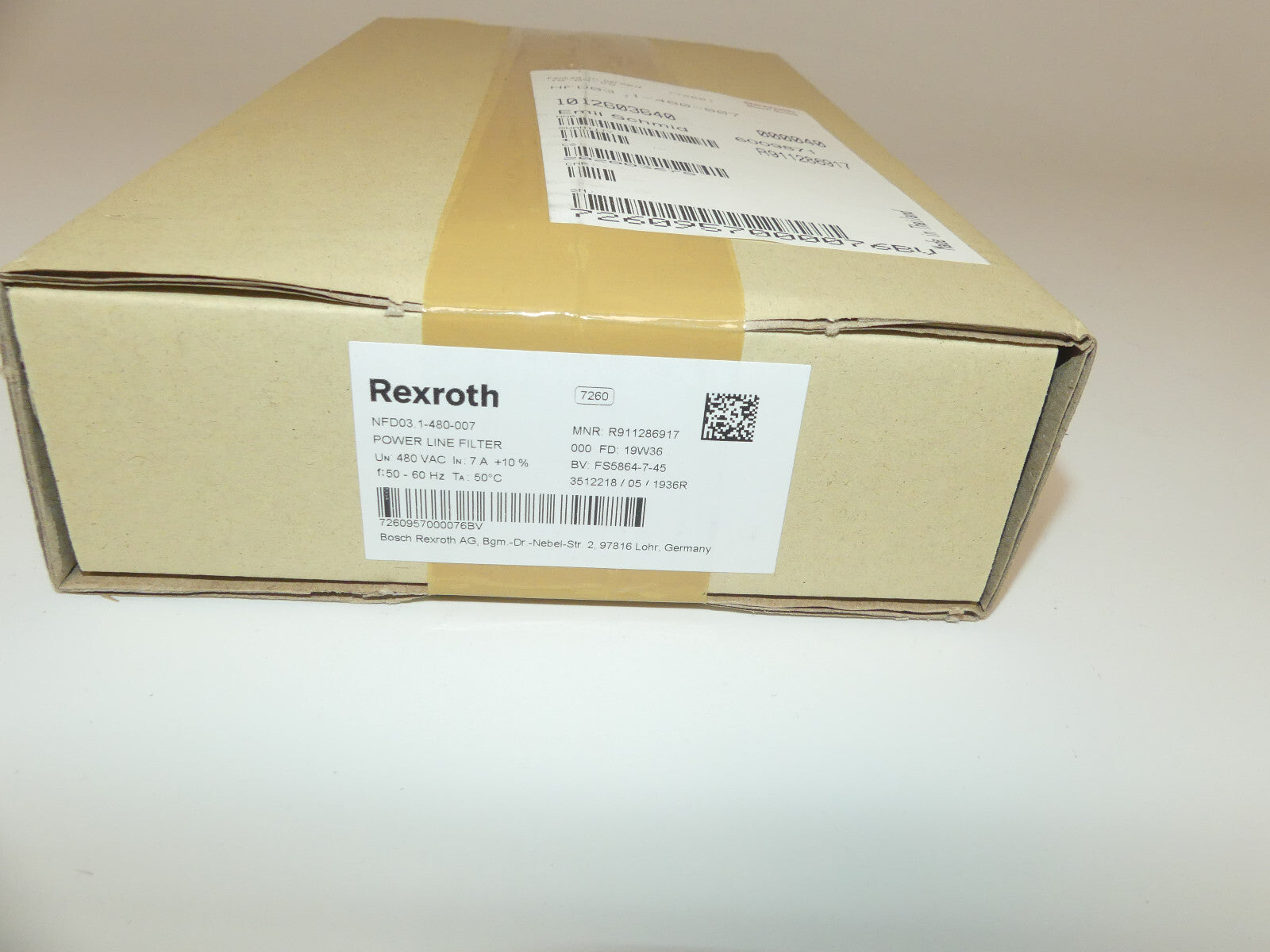 Rexroth Netzfilter NFD03.1-480-007  R911286917 7A  480V AC