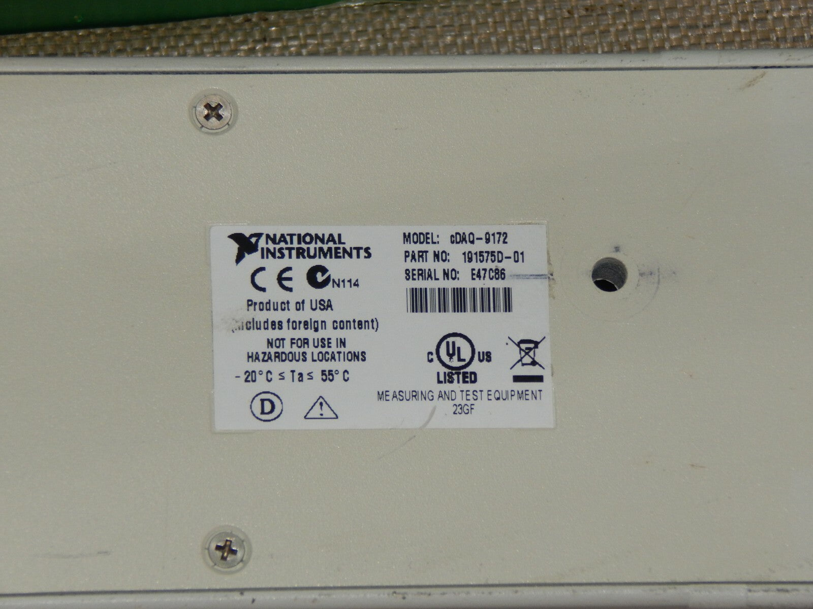 NATIONAL INSTRUMENTS cDAQ-9172, compact DAQ chassis used