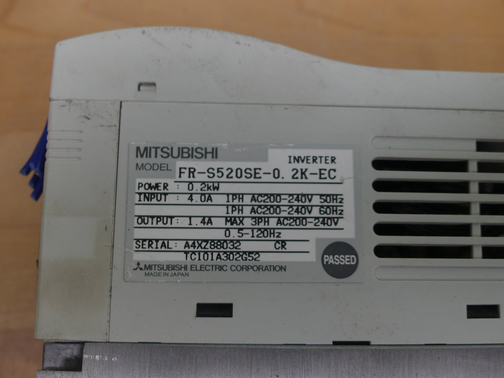 Mitsubishi FR-S520SE-0.2K-EC Inverter 0.2kW 0.5-120Hz
