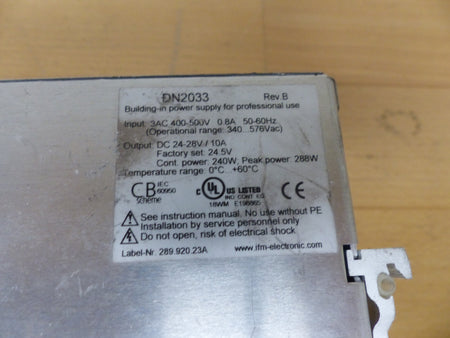 IFM ELECTRONIC POWER SUPPLY 3AC 400-500V 50-60HZ
