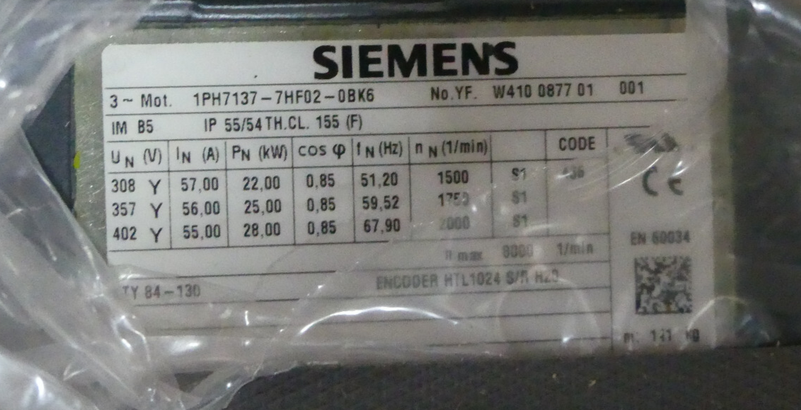 SIEMENS 1PH7137-7HF02-0BK6