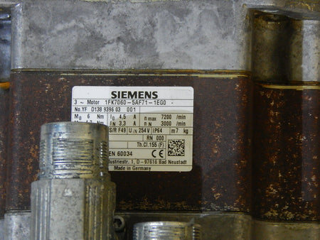  Siemens 3~Servomotor  1FK7060-5AF71-1EG0 // 1FK70605AF711EG0 used