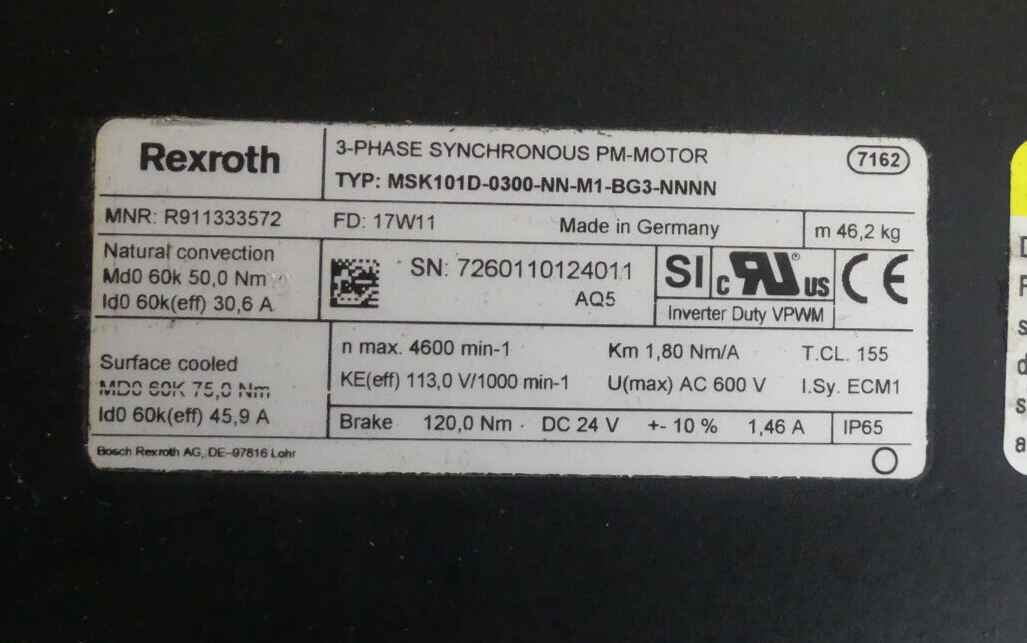 REXROTH MSK101D-0300-NN-M1-BG3-NNNN