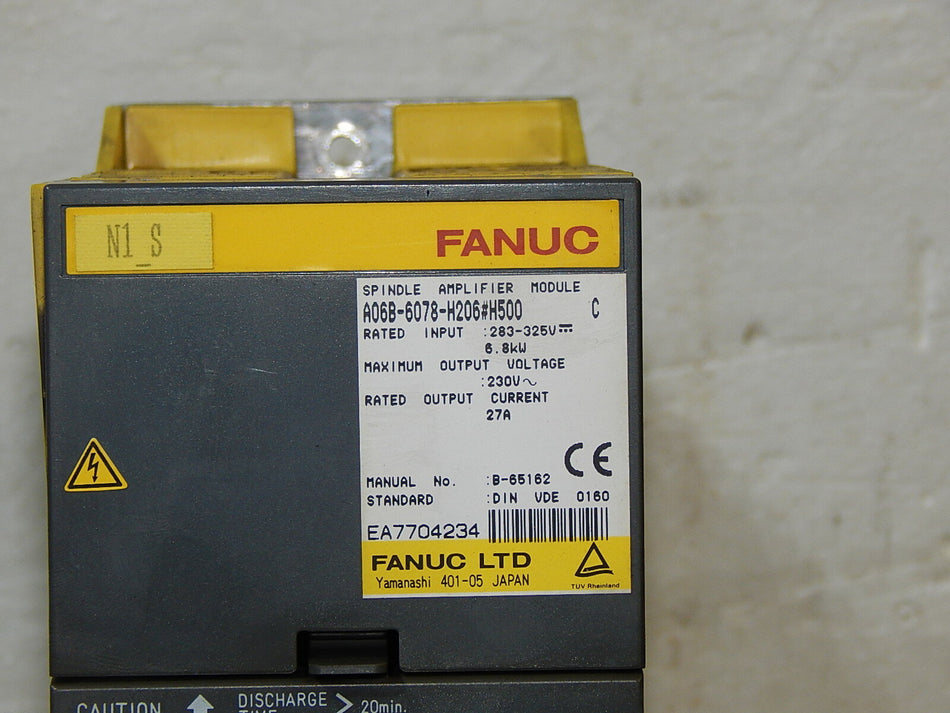 FANUC A06B-6078-H206#H500 Ver. C Spindle Amplifier Module  Used