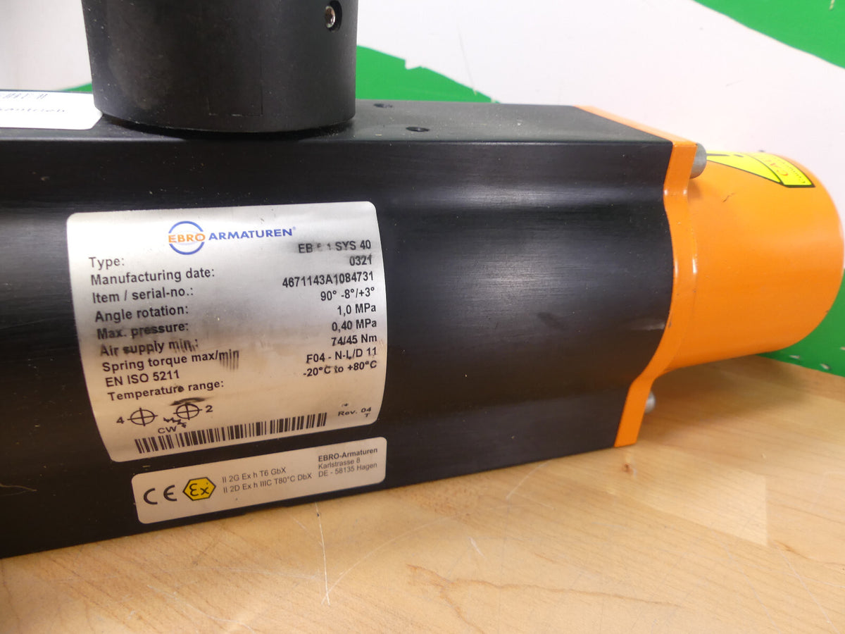 EBRO Armaturen EB 5.1 SYS 40 Schwenkantrieb pneumatisch  Absperrklappe