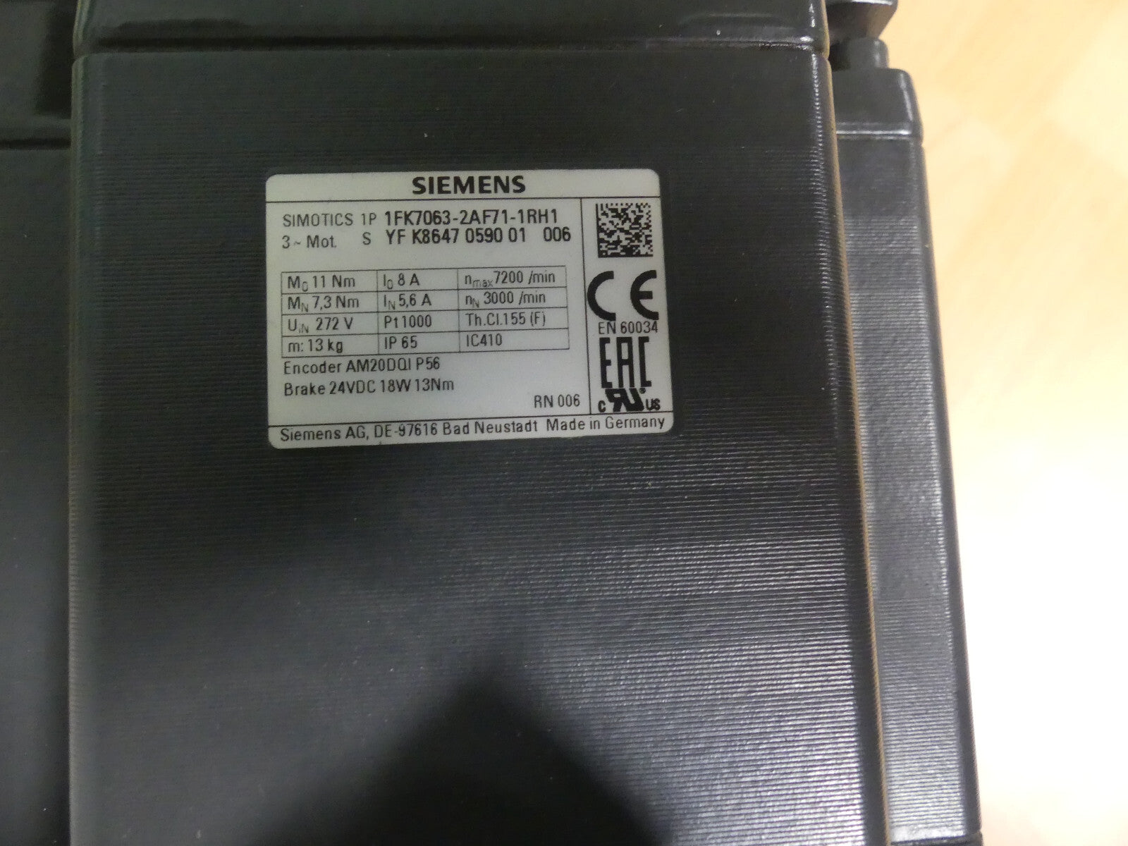 Siemens 1FK7063-2AF71-1RH1 Servomotor Drehgeber defekt