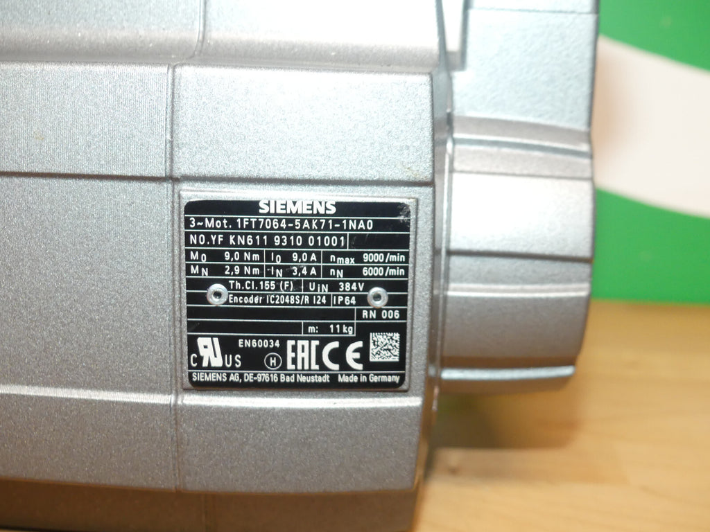 SIEMENS 1FT7064-5AK71-1NA0  1FT70645AK711NA0  SERVO MOTOR