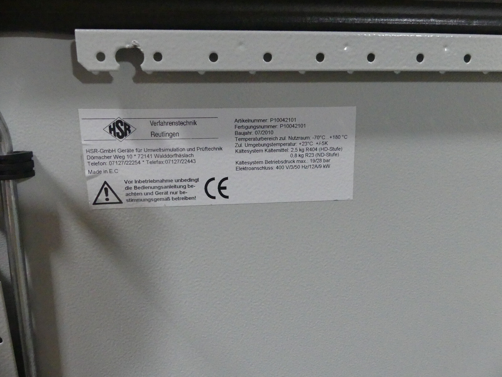 HSR Verfahrenstechnik Klimaschrank P10042101