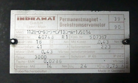 INDRAMAT MAC112B-0-GD-3-C/130-A-1/S014